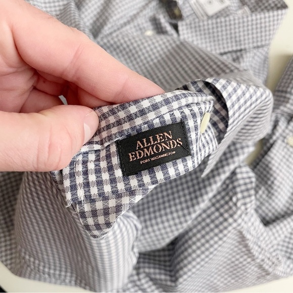 Gitman Bros Allen Edmonds Men’s Check Print Button Dress Shirt Neck 16.5 - Picture 8 of 8